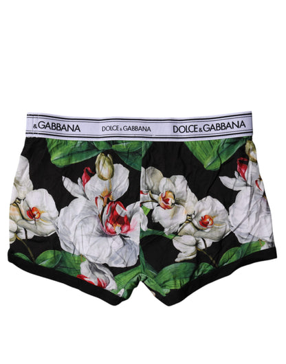 Black Floral Cotton Regular Boxer Underwear