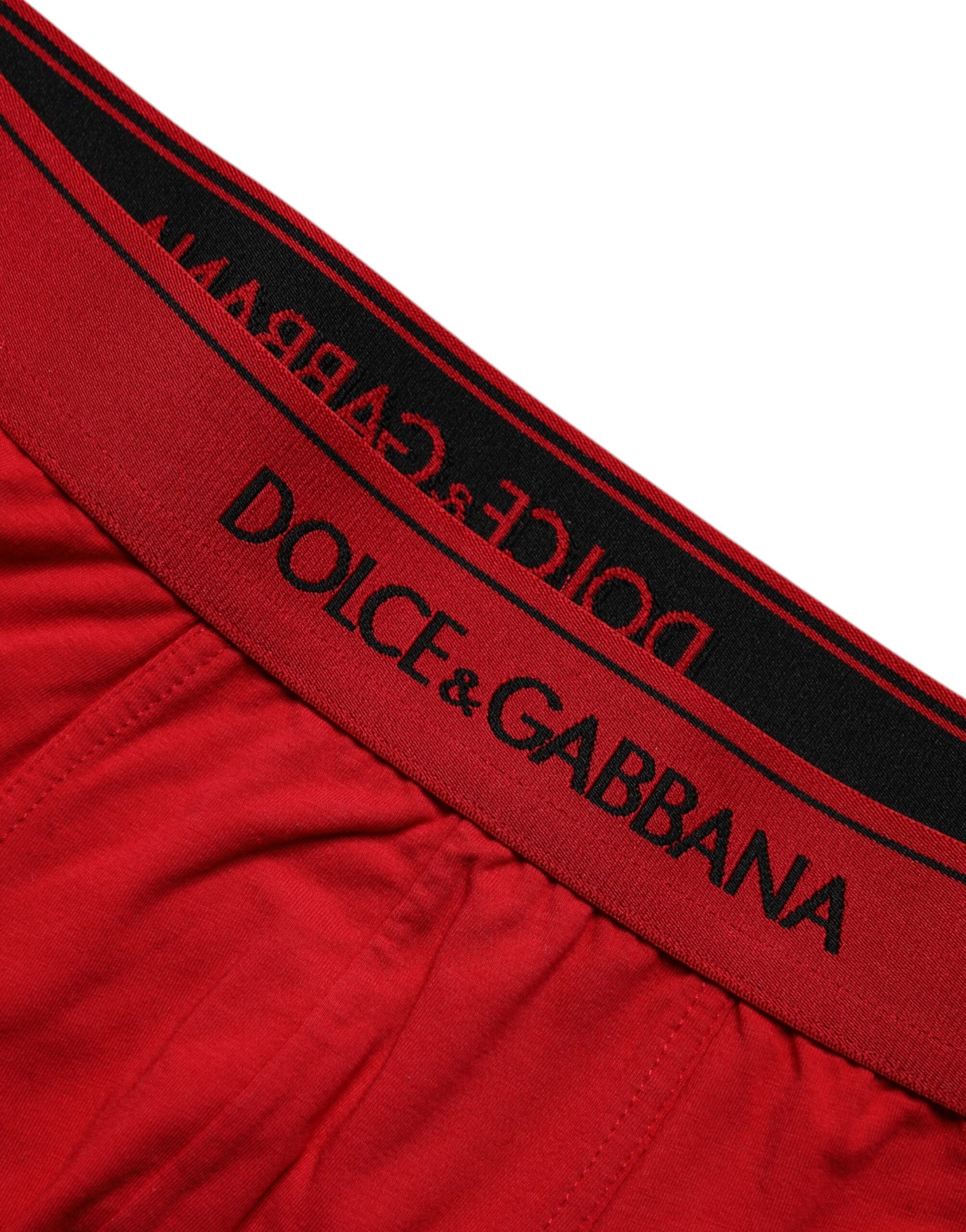 Red Cotton Stretch Men Regular Boxer Underwear