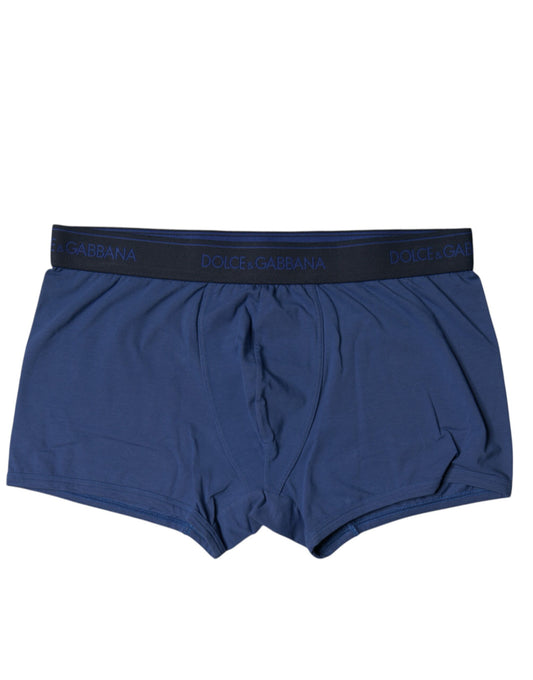 Blue Cotton Stretch Regular Boxer Underwear