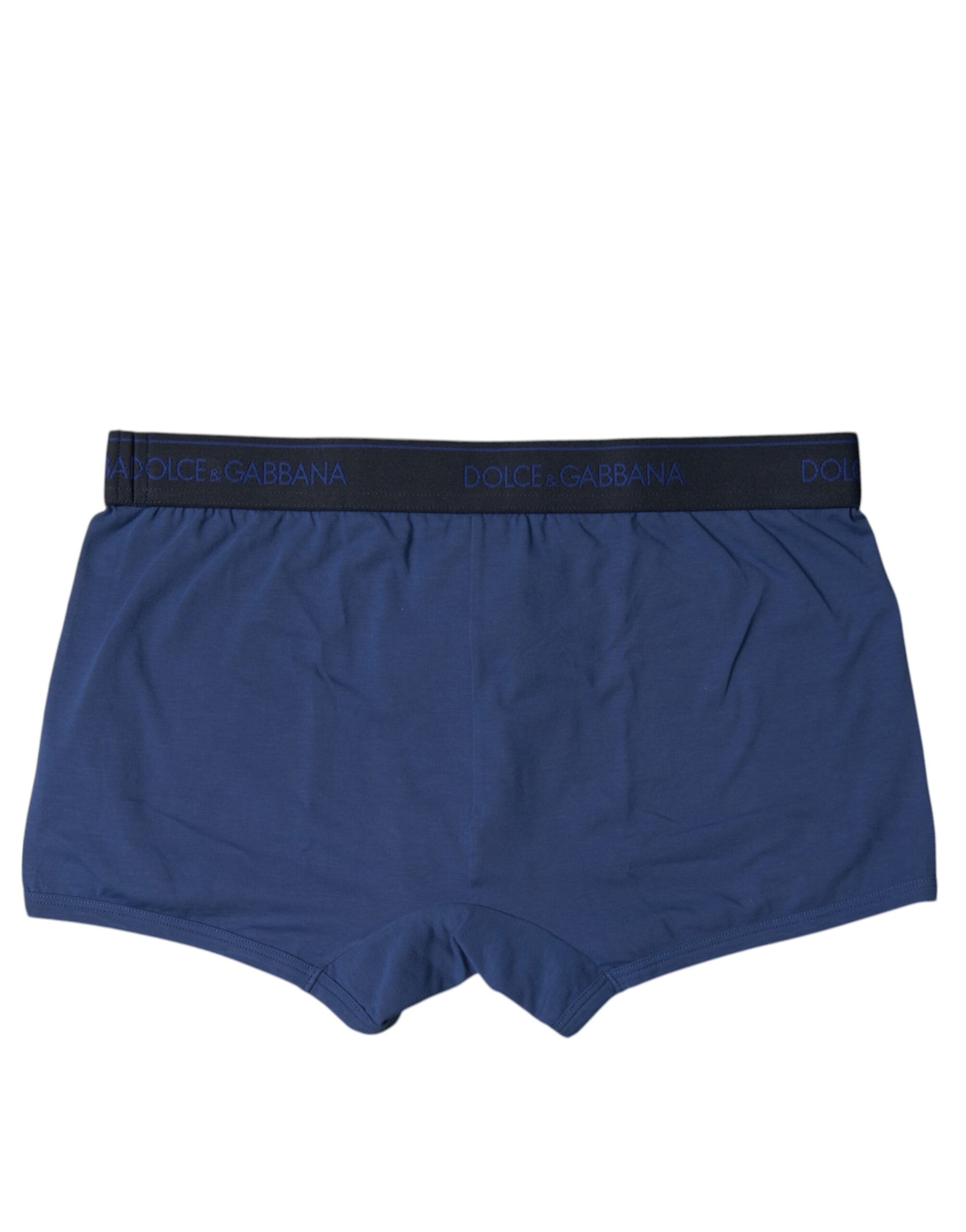 Blue Cotton Stretch Regular Boxer Underwear