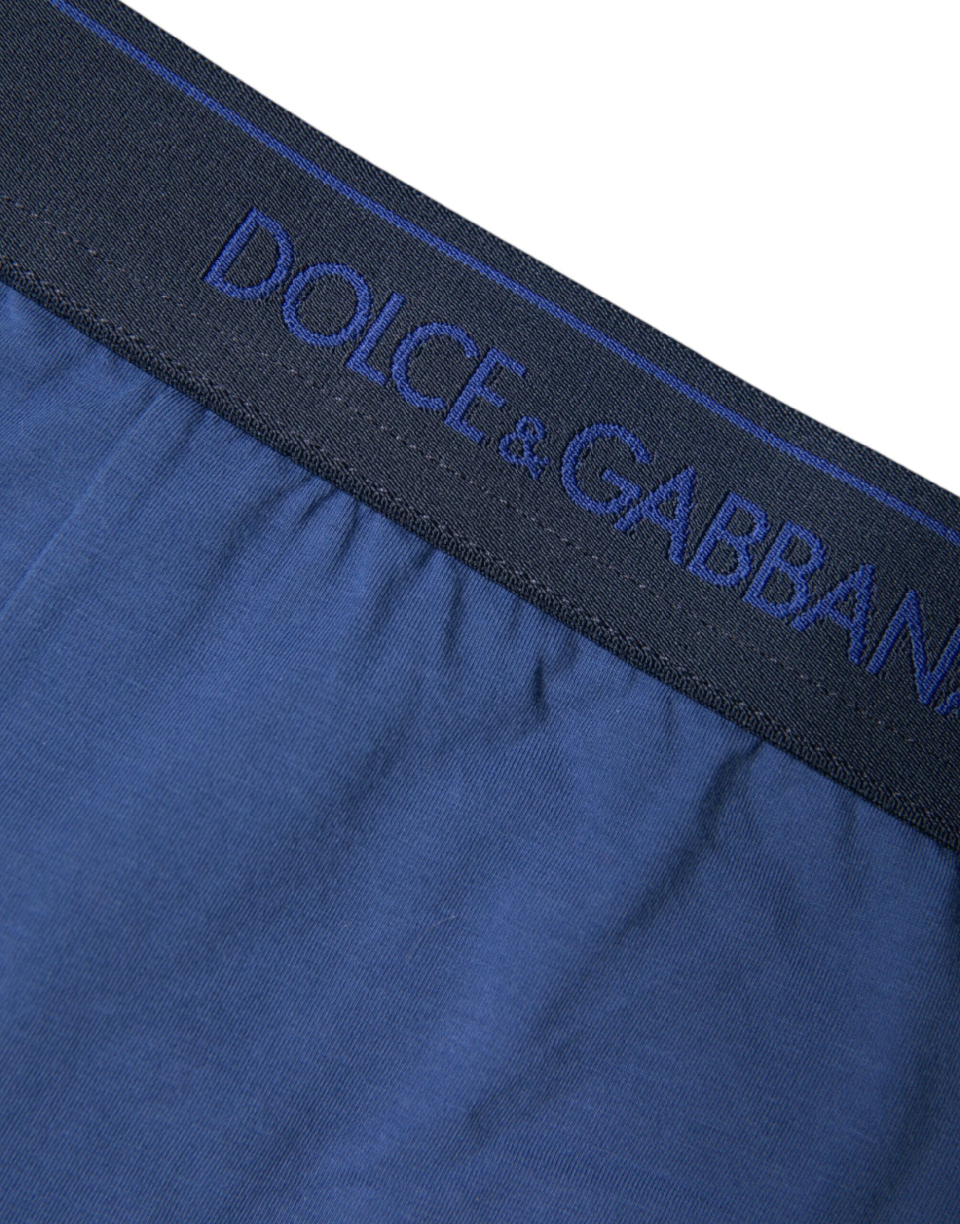 Blue Cotton Stretch Regular Boxer Underwear