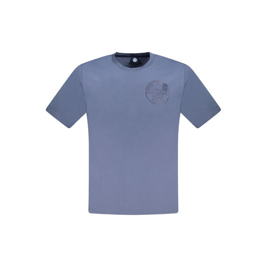 Blue Cotton Men T-Shirt