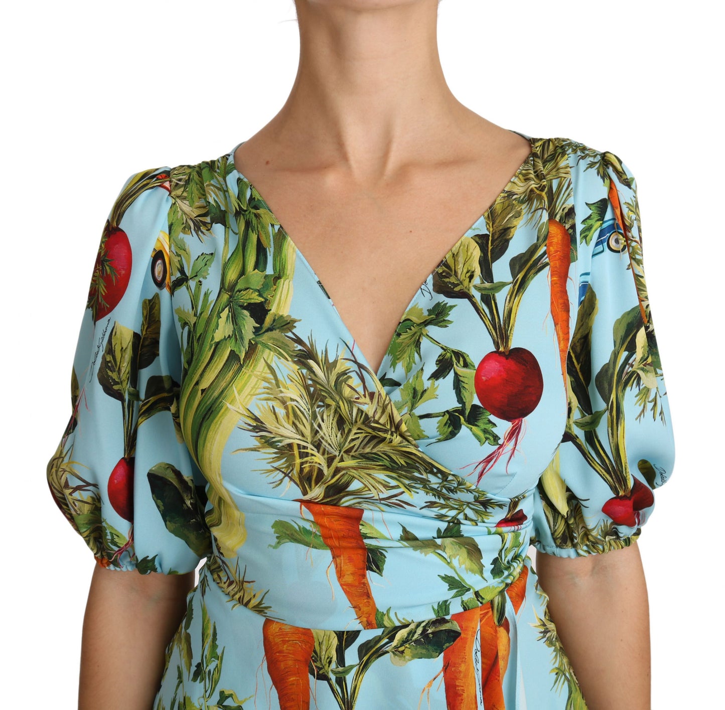 Vegetable Print Silk Top Extravaganza