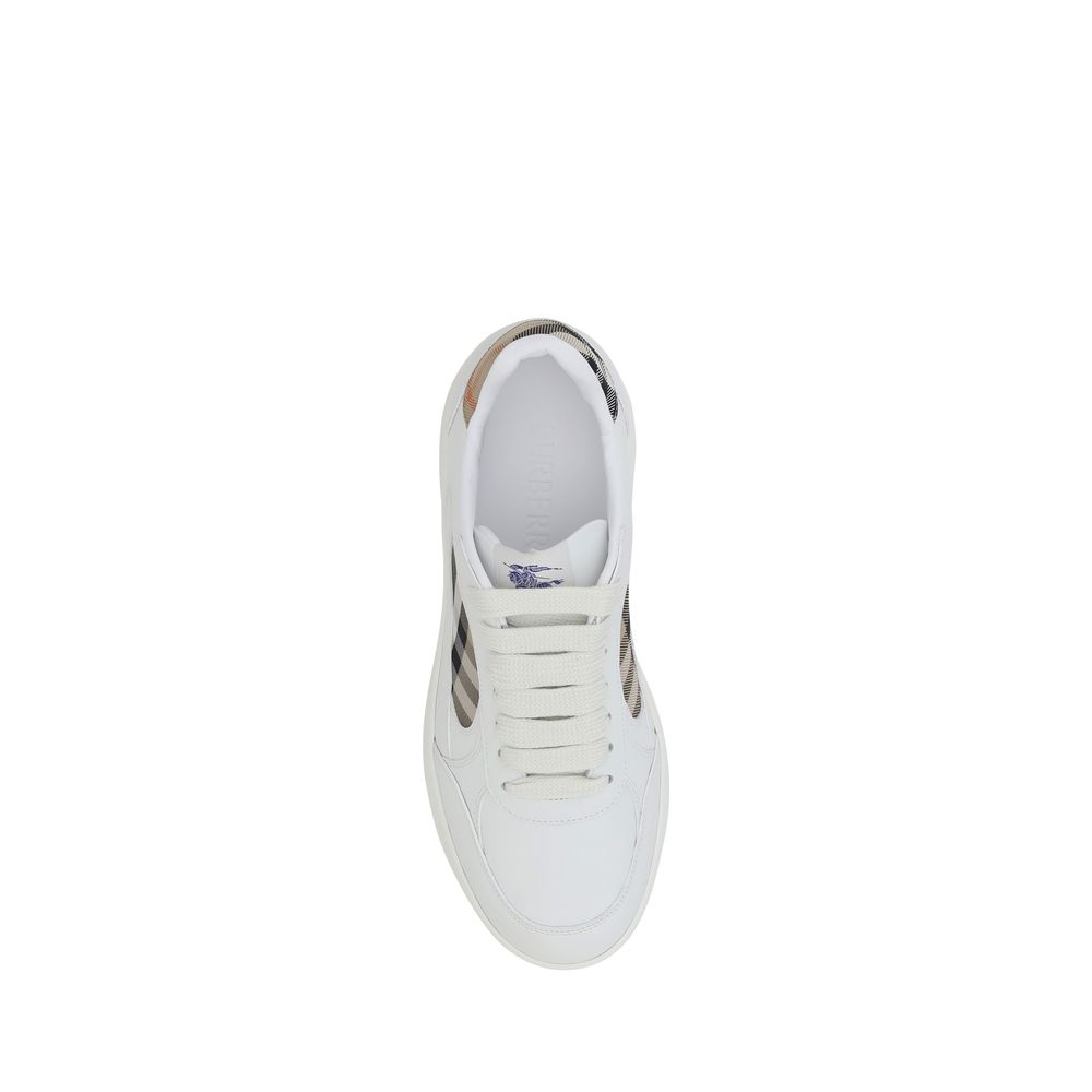 White Calf Leather Bos Taurus Low Top Sneakers