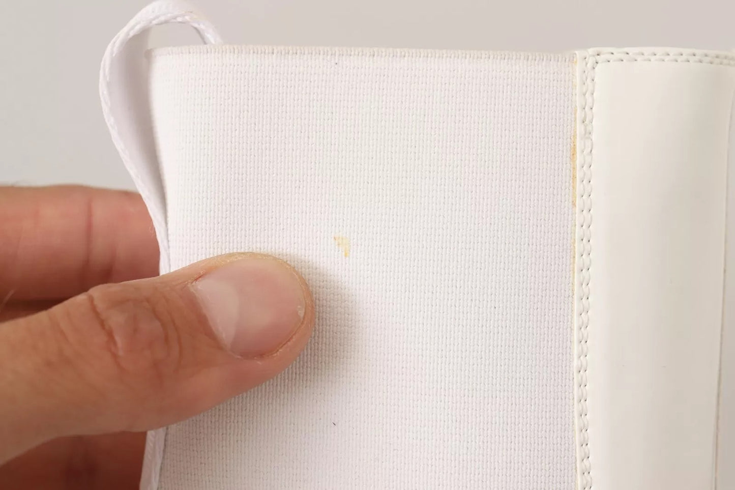 White Leather Fabric Red Logo Heel Ankle Boots Shoes