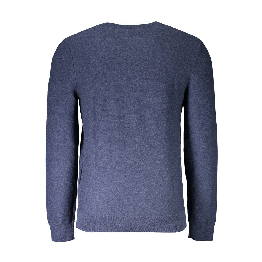 Blue Cotton Mens Sweater