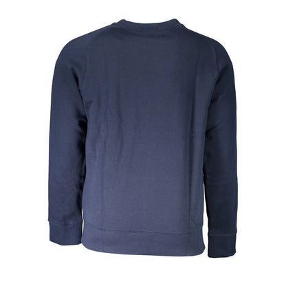 Blue Cotton Men Sweatshirt