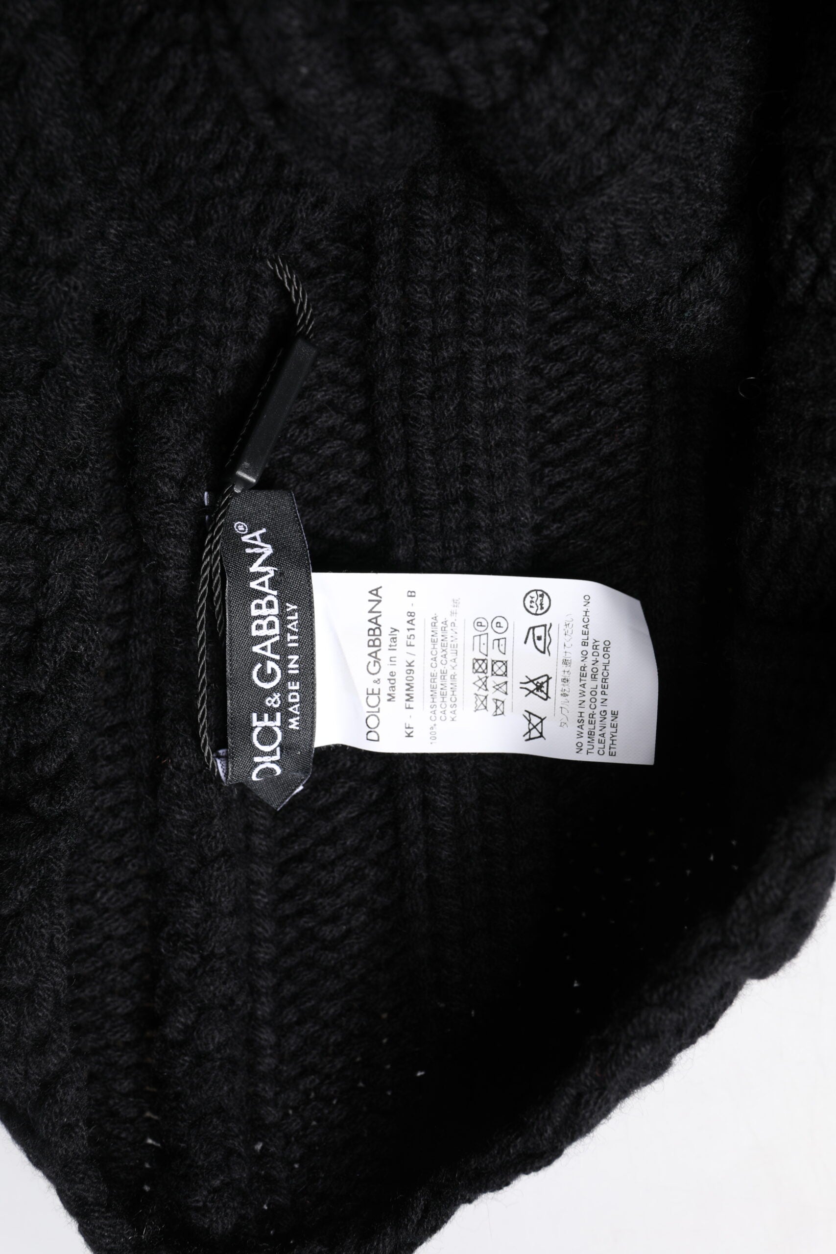 Black Cashmere Knitted Neck Warmer Foulard Scarf