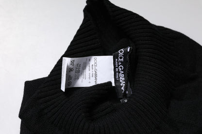 Black Cashmere Knitted Neck Warmer Foulard Scarf