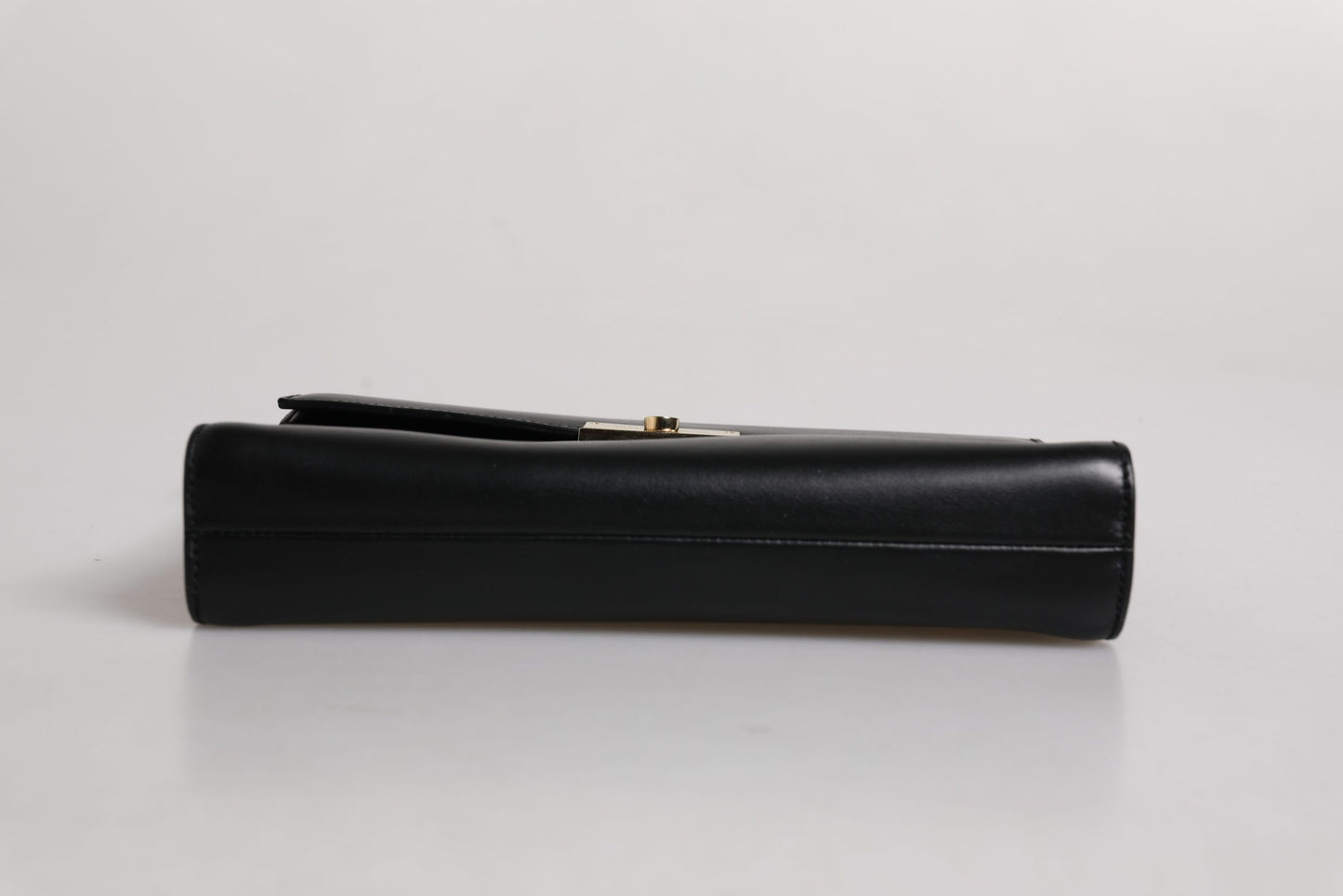 Black Leather Logo Plaque Document Briefcase Bag