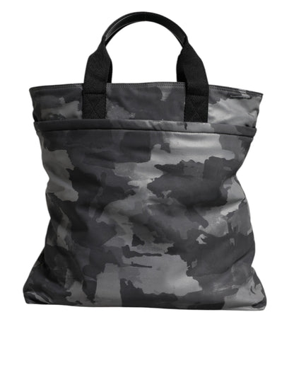 Black Camouflage Shoulder Strap Logo Plaque Bag