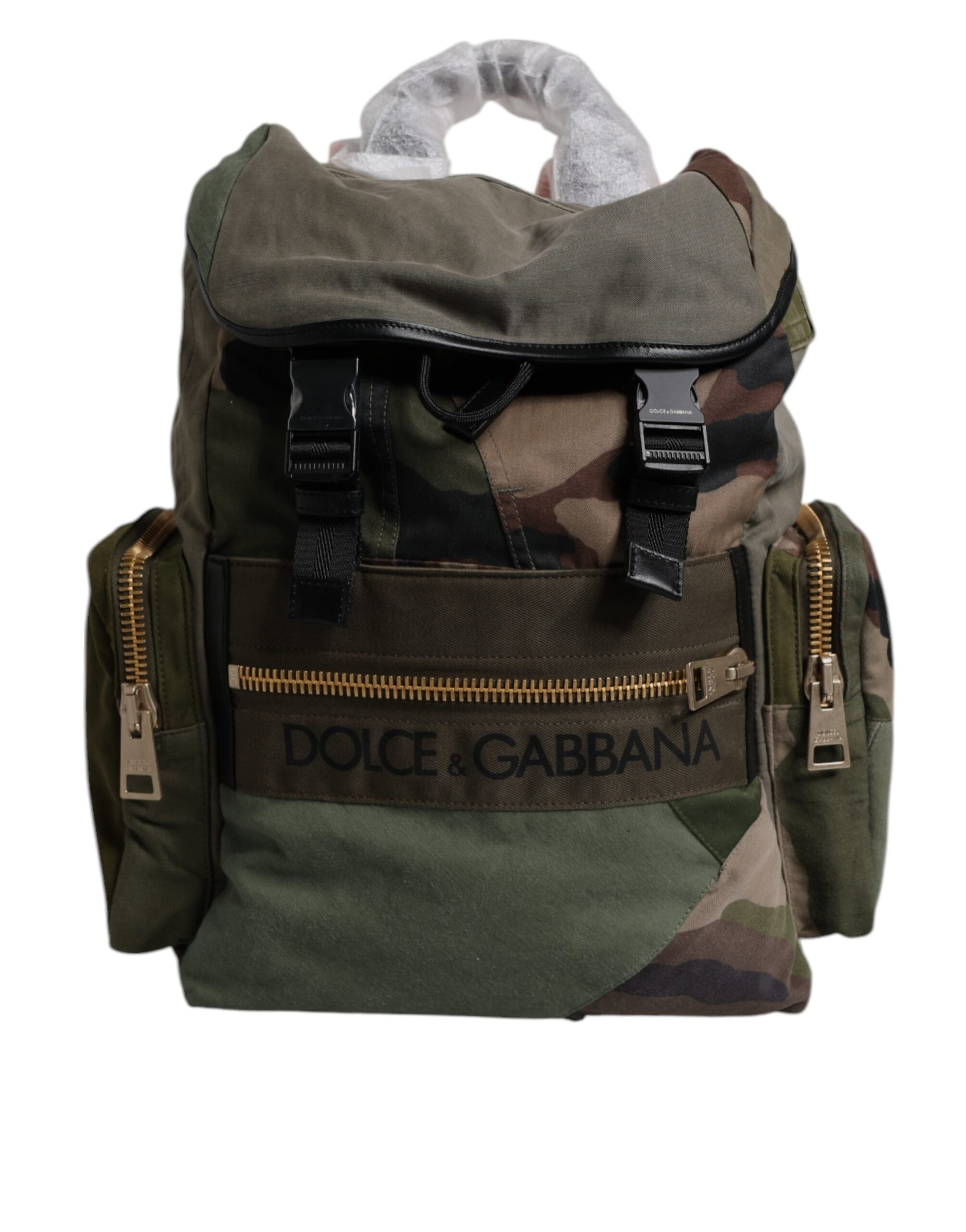 Military Green Patchwork Travel Backpack Bag