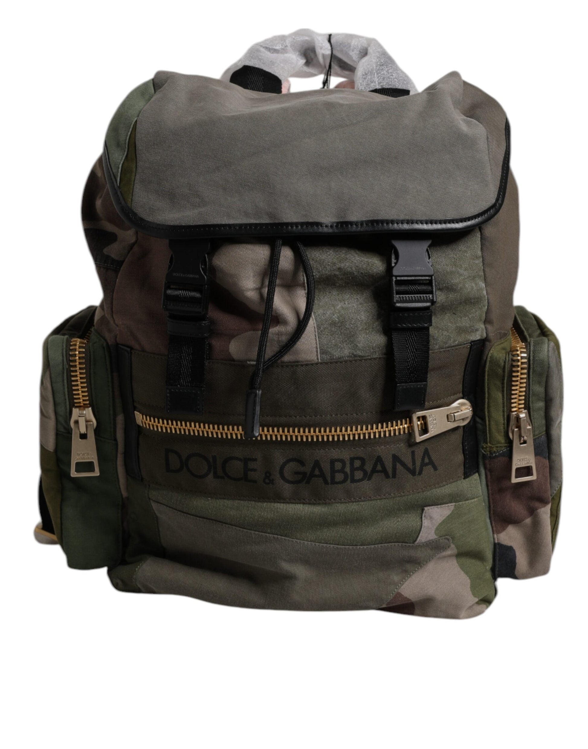 Military Green Patchwork School Backpack Bag