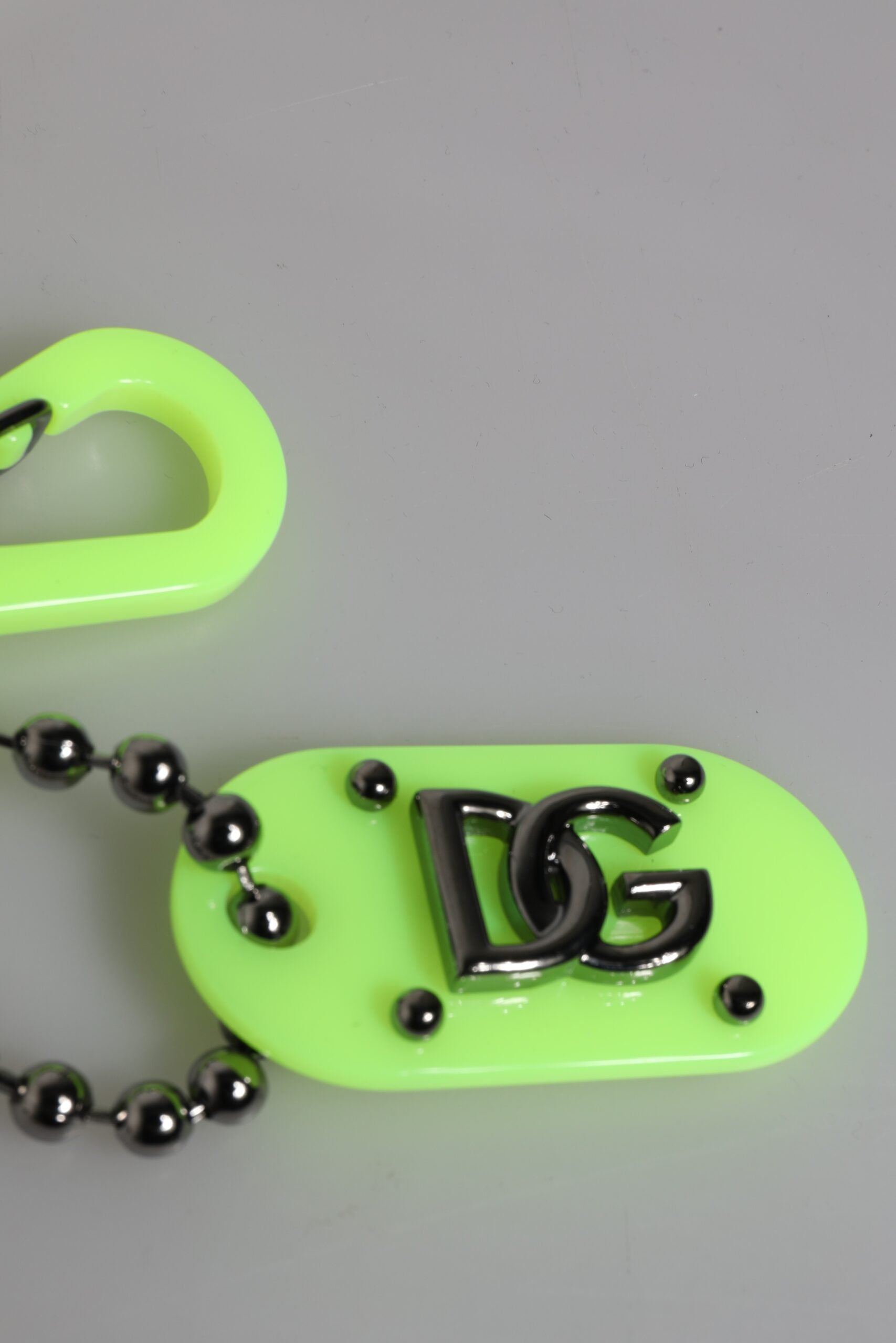Green Springy Key Holder DG Logo Men's Keychain Keyring