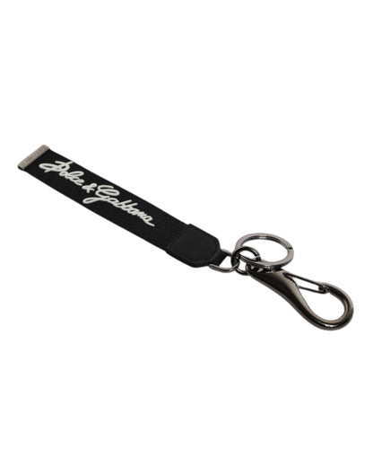 Black White DG Logo Silver Men Keychain Polyester Keyring