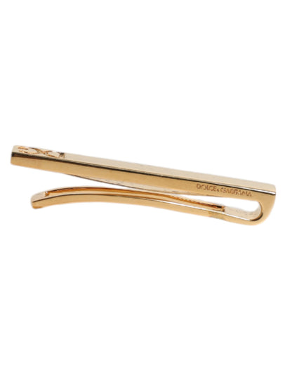 Gold Tone Brass Logo Branded Tie Clip Bar