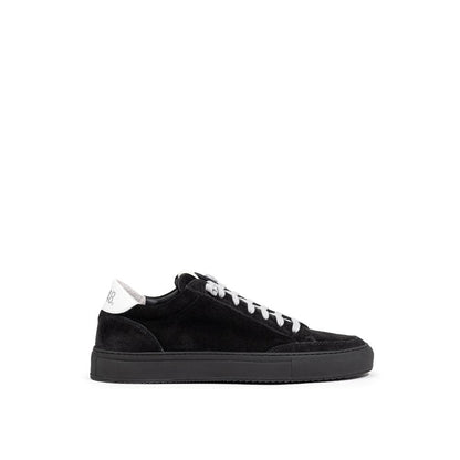 Black Suede Leather Athletic Sneakers
