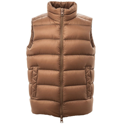 Brown Polyamide Sleveless Jacket