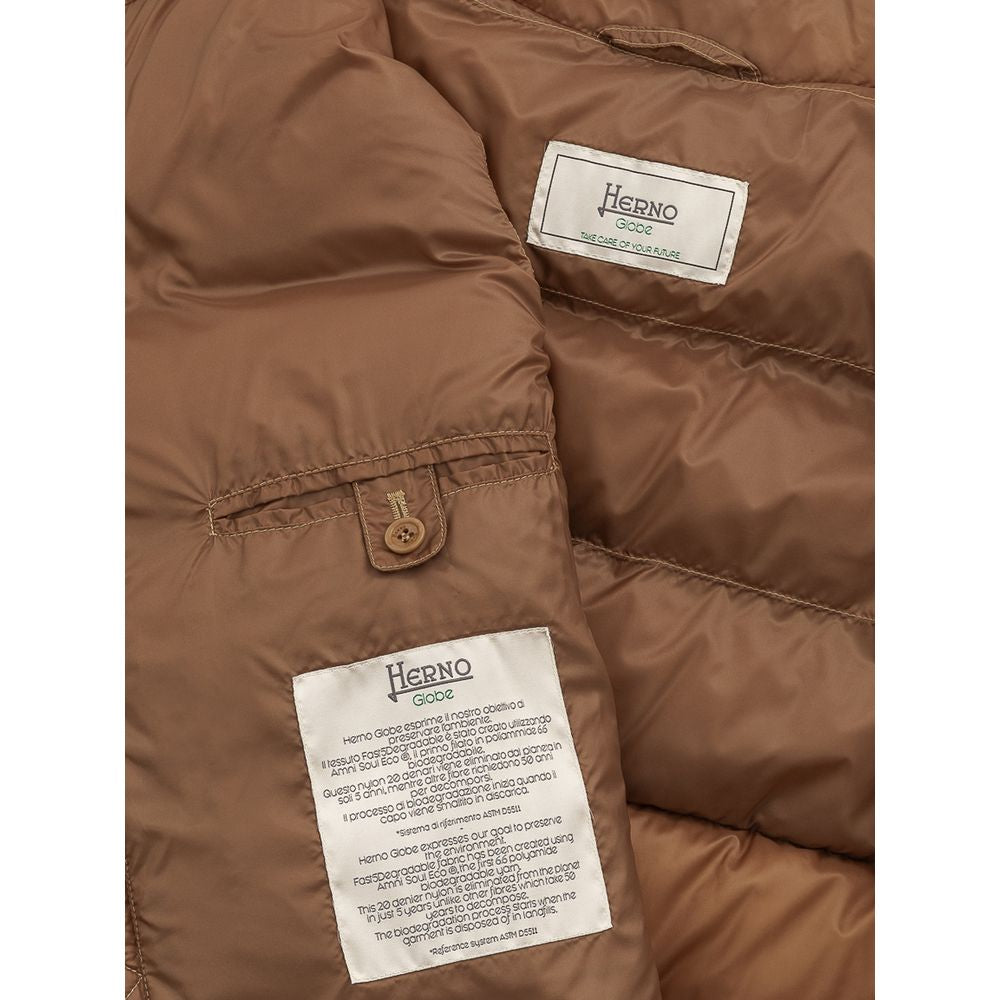 Brown Polyamide Sleveless Jacket