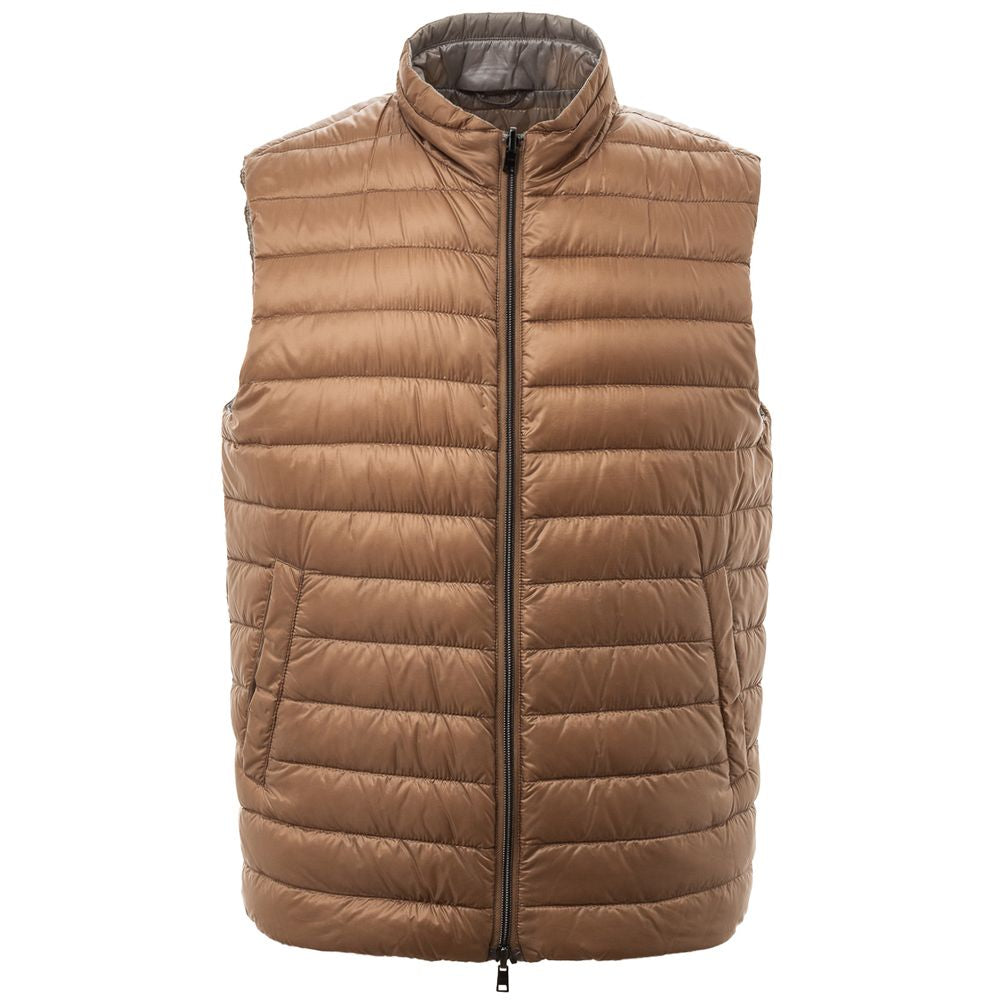 Brown Polyamide Sleveless Jacket