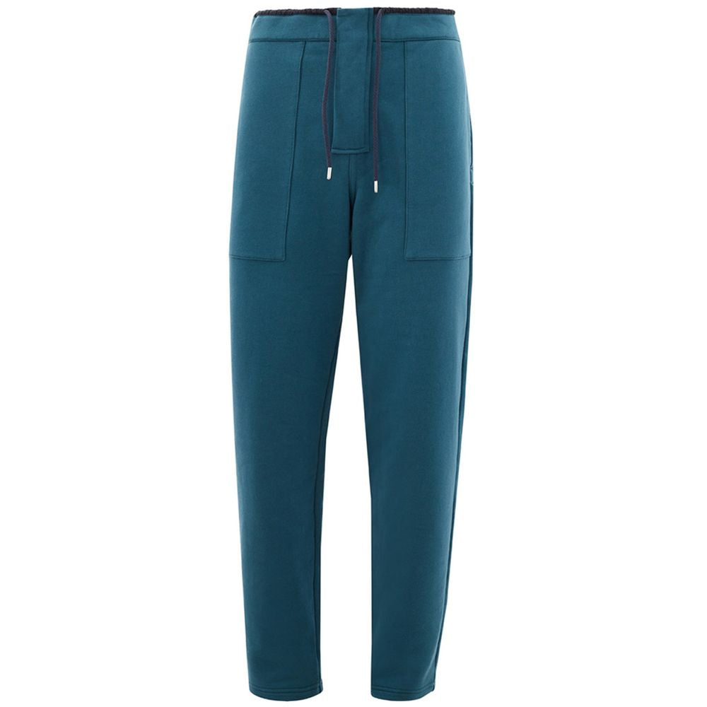 Blue Cotton Athletic Pants