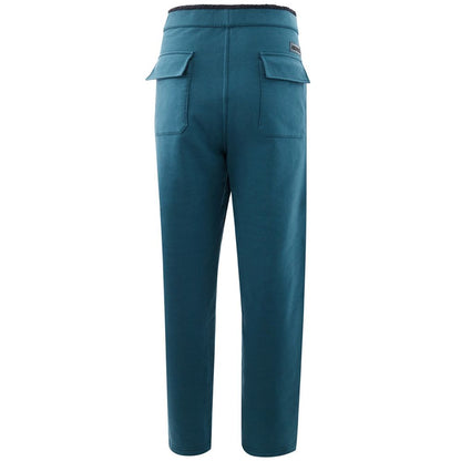 Blue Cotton Athletic Pants