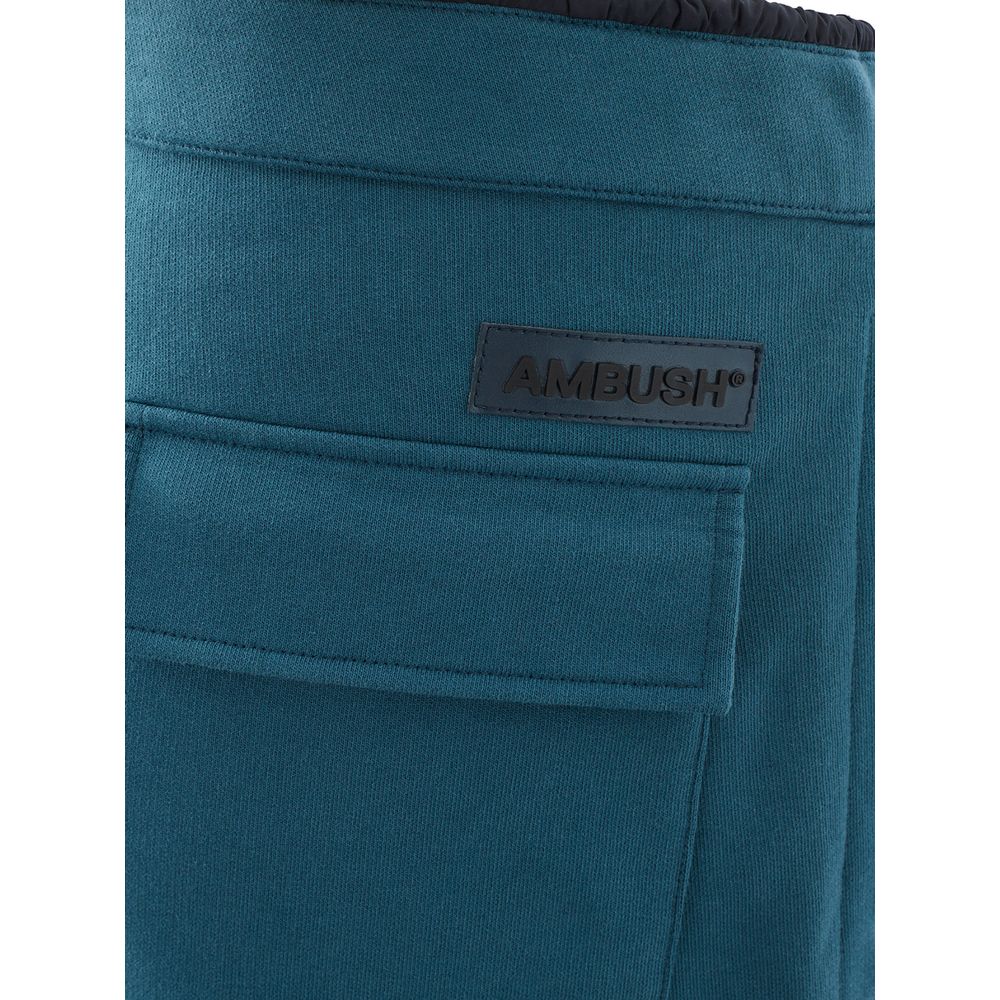 Blue Cotton Athletic Pants
