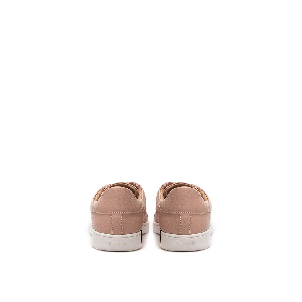 Pink Leather Low Top Sneakers