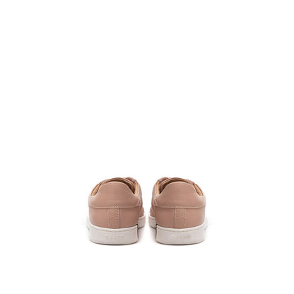 Pink Leather Low Top Sneakers