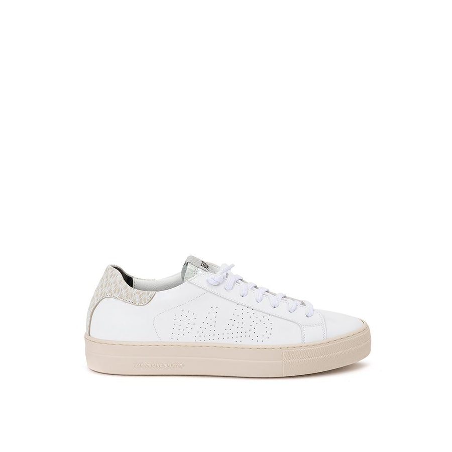 White Leather Low Top Sneakers
