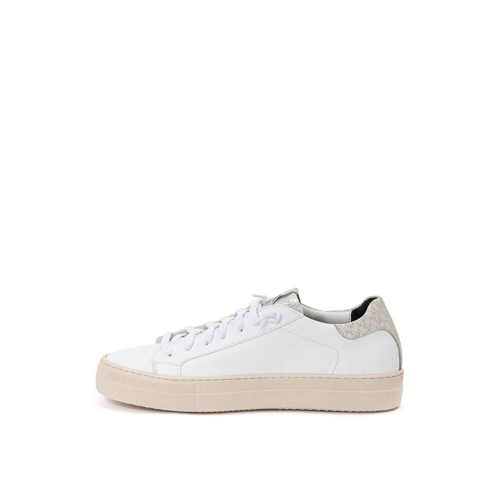 White Leather Low Top Sneakers