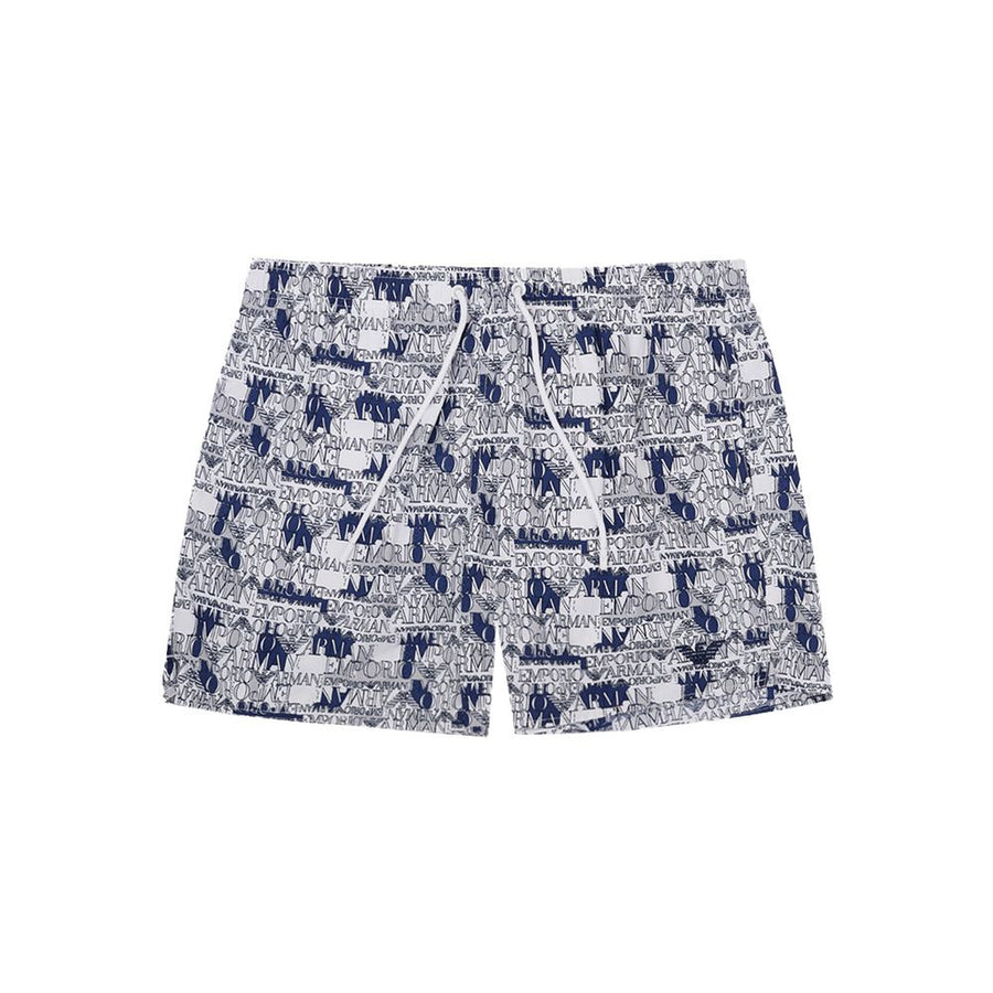 White Polyester Swim Shorts