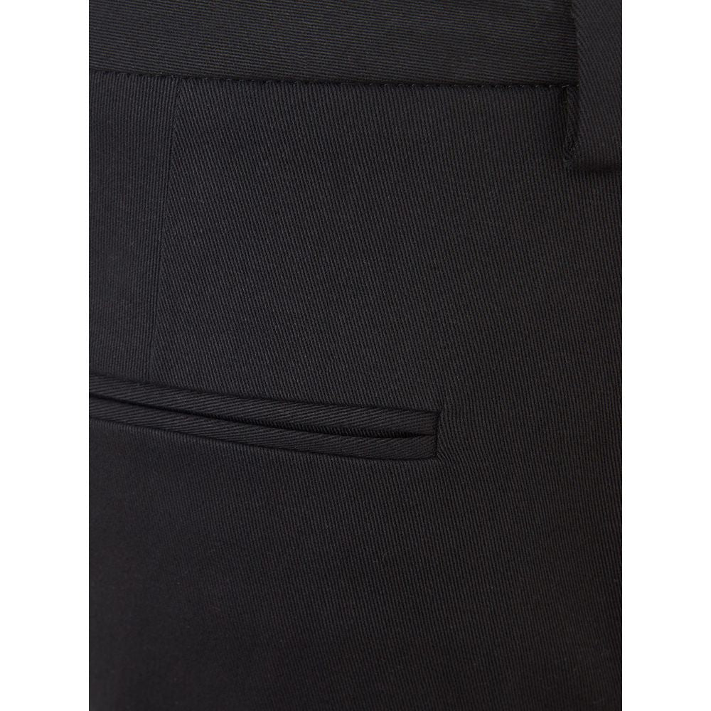 Black Cotton Chino Pants