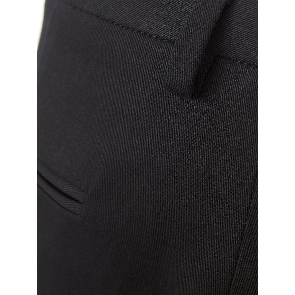 Black Cotton Chino Pants
