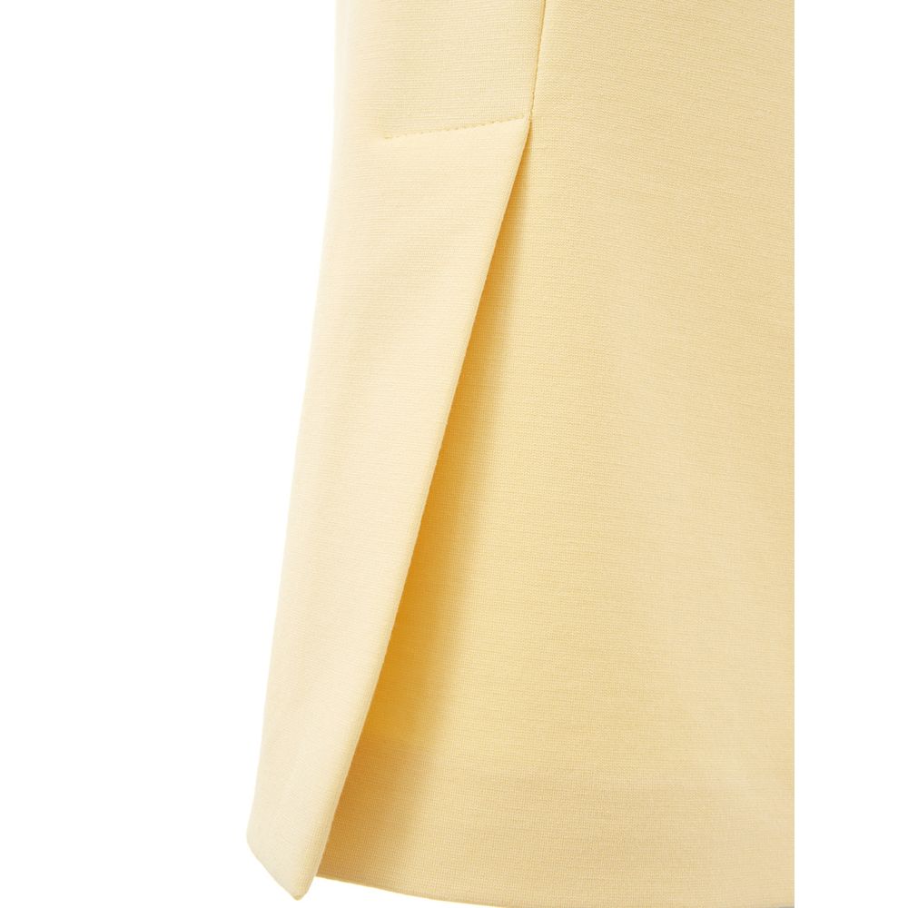 Yellow Viscose Midi Skirt