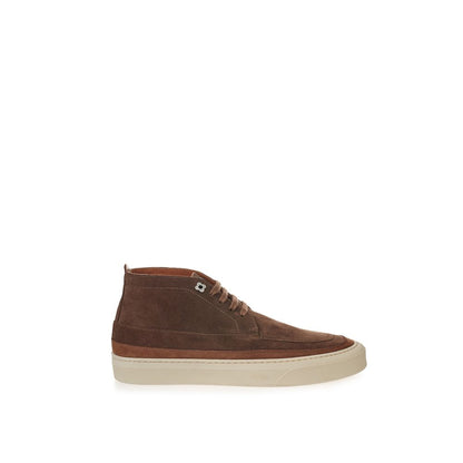 Brown Suede Leather Athletic Sneakers