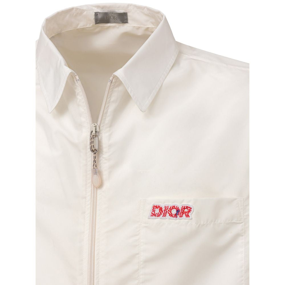 White Polyester Shortsleeve Shirt