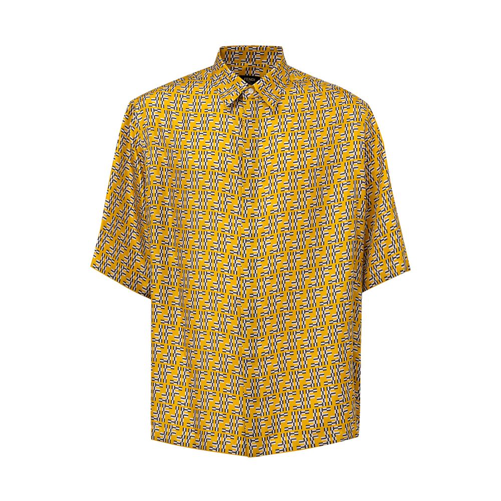 Yellow Silk Shortsleeve Shirt