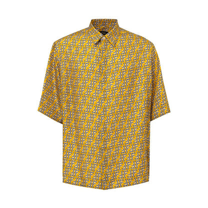 Yellow Silk Shortsleeve Shirt