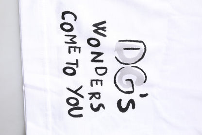 White Short-Sleeved Printed Jersey T-shirt