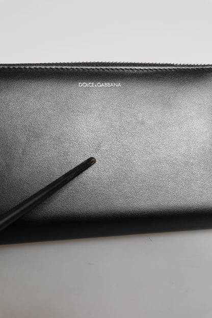 Black Blue Exotic Leather Embossed Continental Wallet