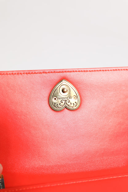 Red Leather Quilted Devotion Crossbody Phone Cover Bag