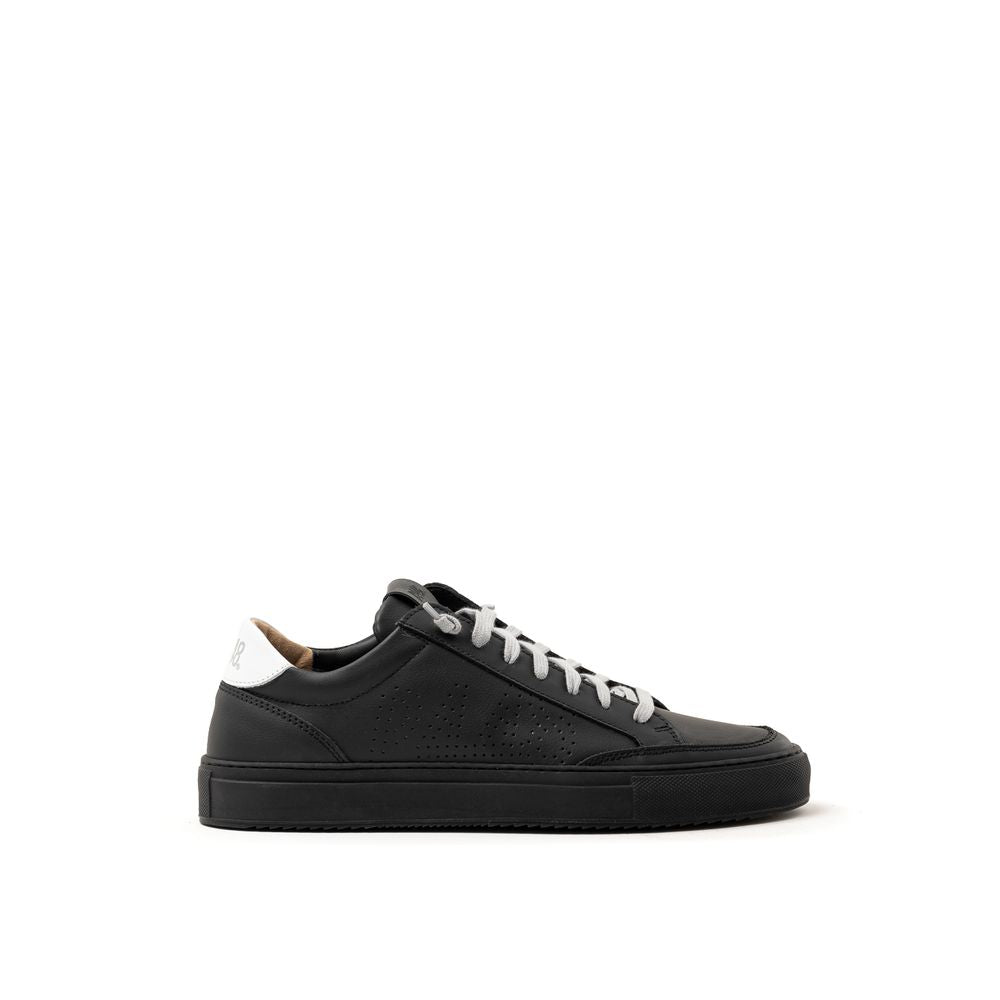 Black Leather Athletic Sneakers
