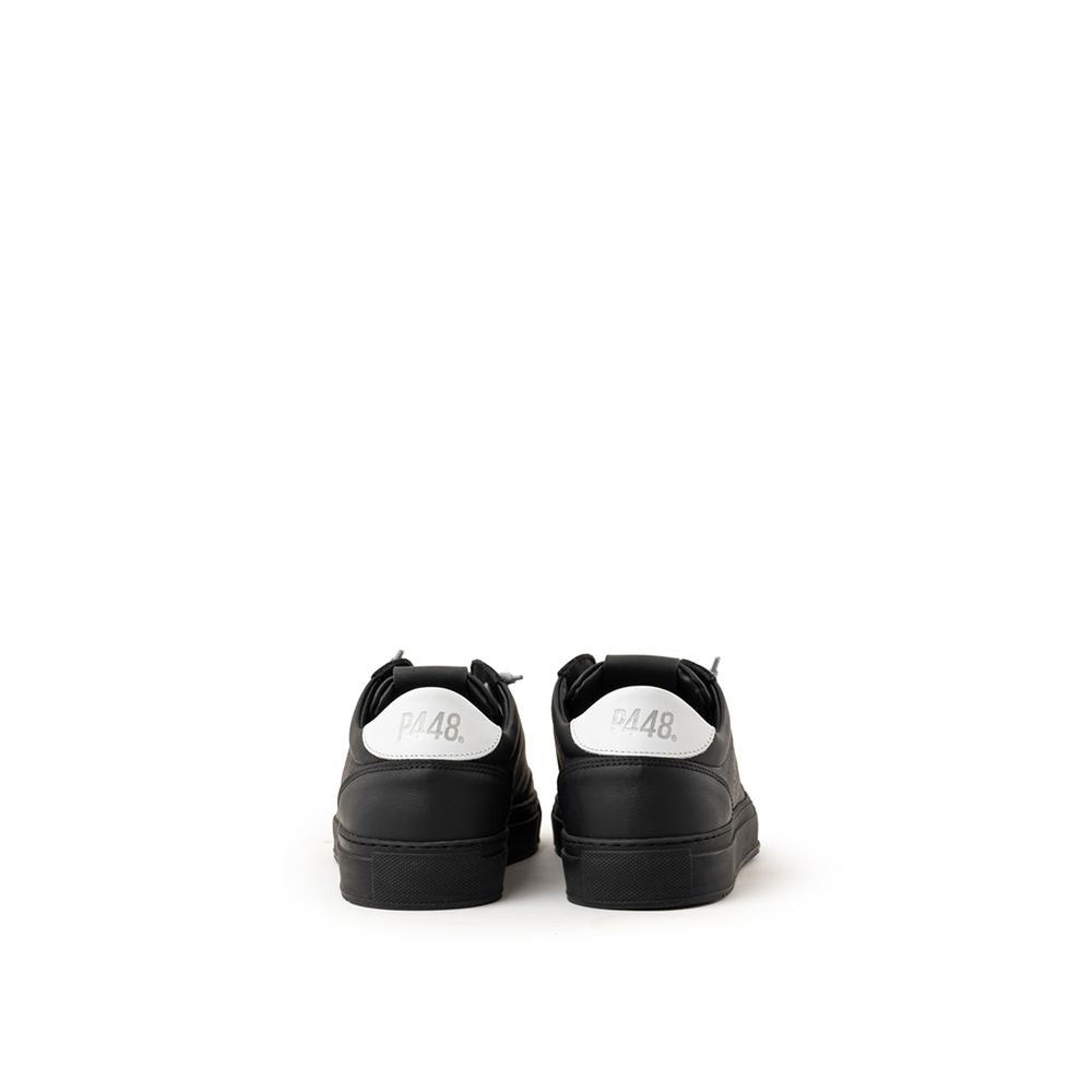 Black Leather Athletic Sneakers