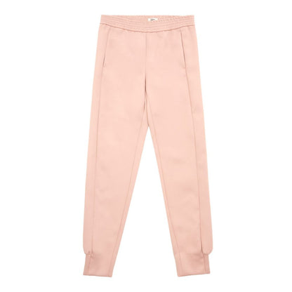 Pink Polyester Casual Pants
