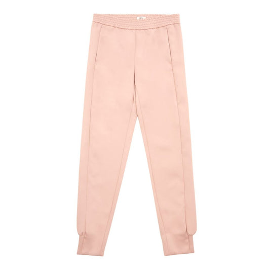 Pink Polyester Casual Pants