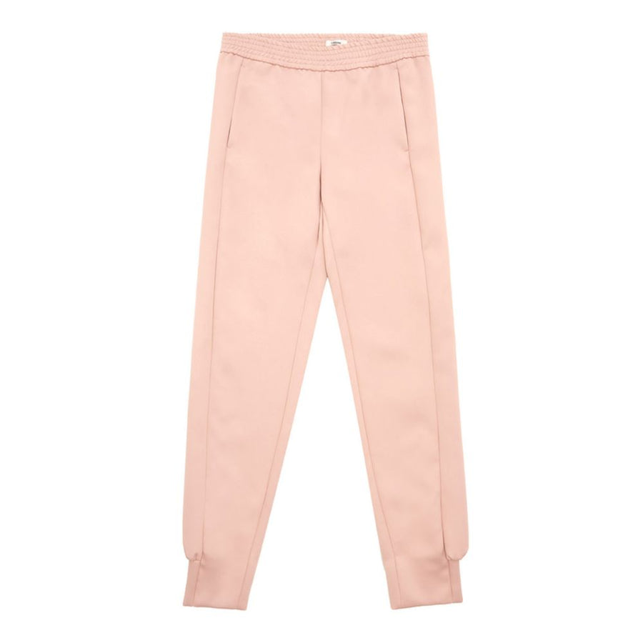 Pink Polyester Casual Pants
