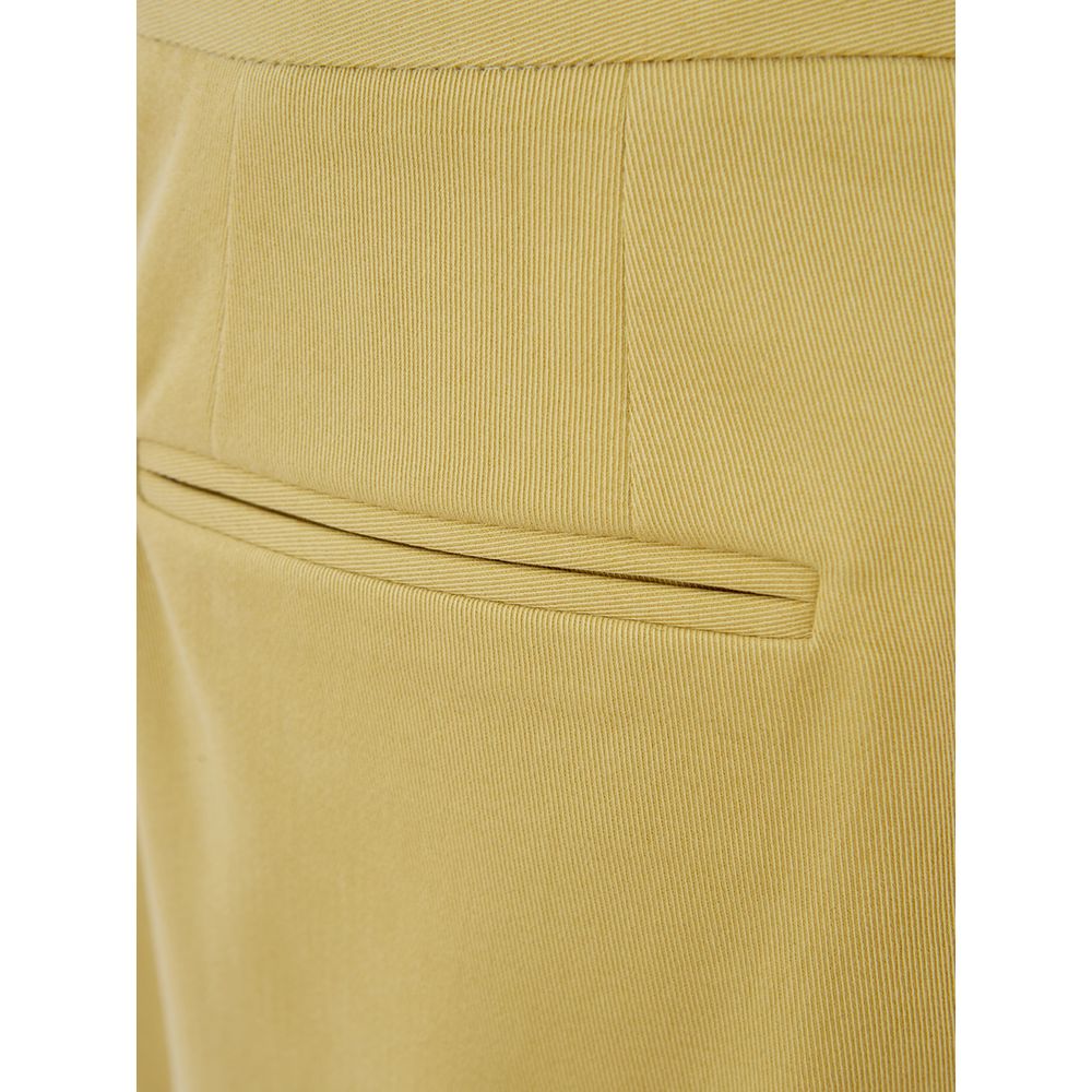Gold Cotton Casual Pants