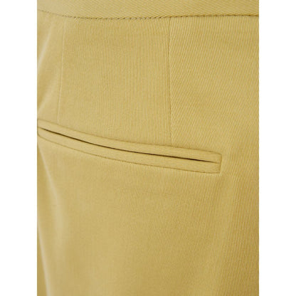 Gold Cotton Casual Pants