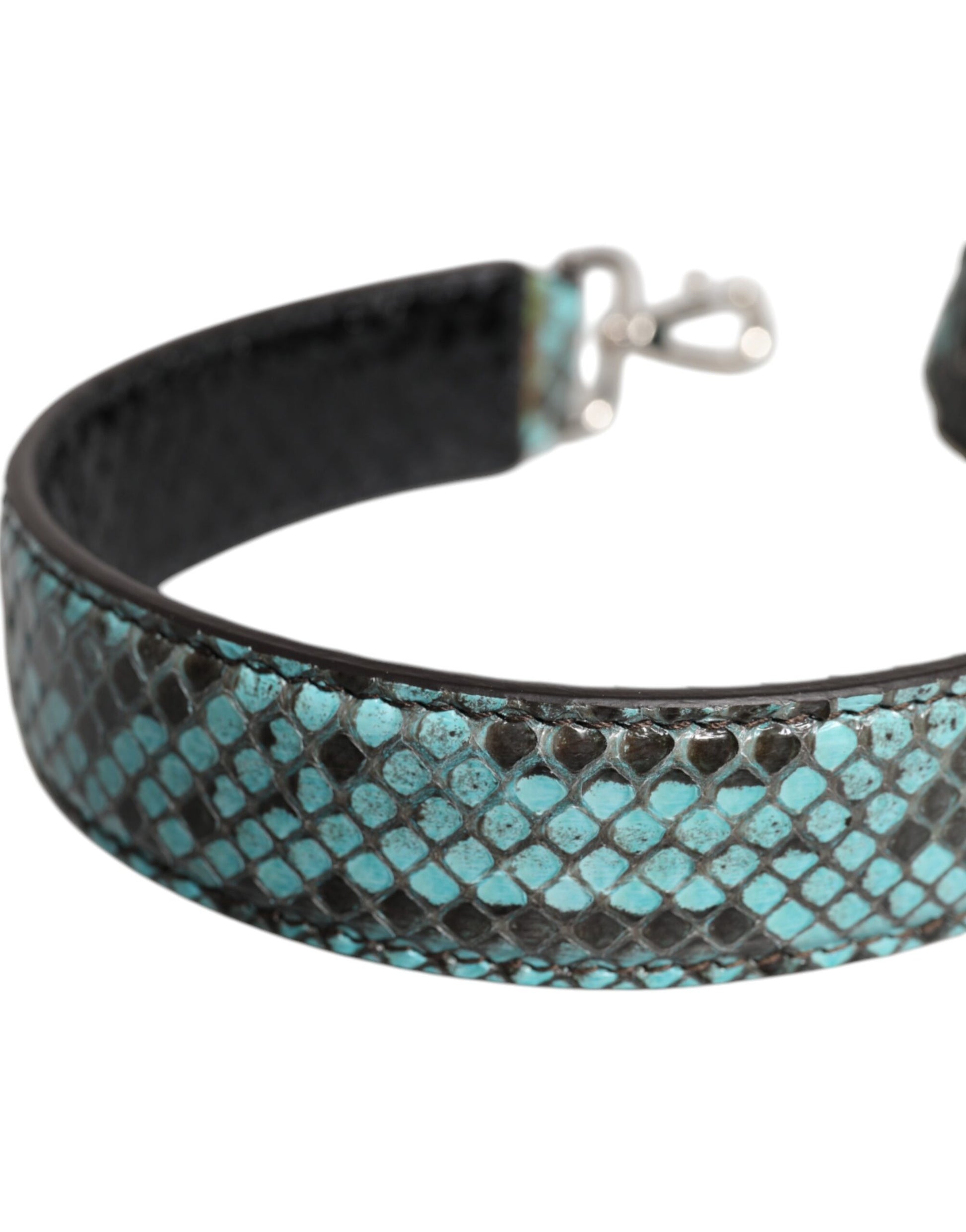 Black Blue Exotic Leather Bag Shoulder Strap